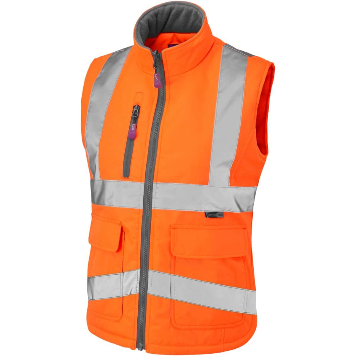 Leo Workwear Bwl01 O Sandymere Hi Vis Ladies Ris 3279 Tom Bodywarmer Orange Bk Safetywear